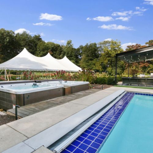 Main House Heated Pool (open May 1-October 31) & Hot Tubs (open all year long!) with Seasonal Event Tent
